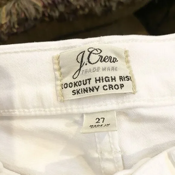 J Crew White Jeans Womens Size‎ 27 Blue Lookout High Rise Skinny Distressed - Picture 4 of 9